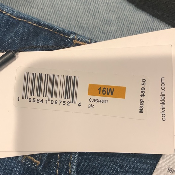 PR: Distressed Calvin Klein High Rise Straight Jeans With Raw Hem Dark - Picture 14 of 14